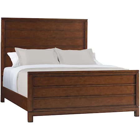 Queen-Size Panel Headboard & Footboard Bed with Horizontal Molding Details